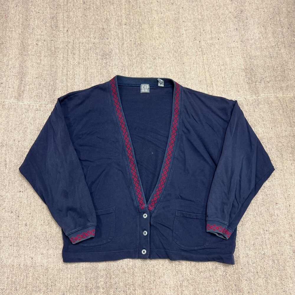 Vintage Gap Cardigan Women's Medium Blue 1990s‎ Classic Preppy